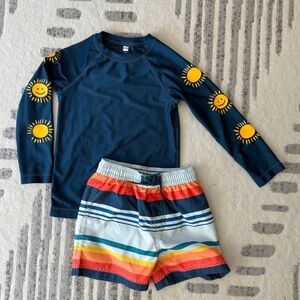 Tea Collection Rash Guard & Trunks